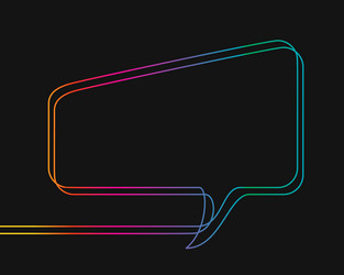 one line drawing of rectangular speech bubble vector image