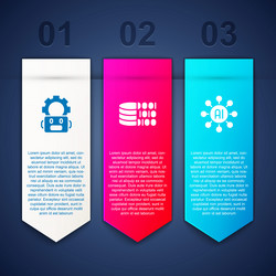 set robot setting binary code and neural network vector image