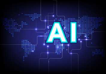 artificial intelligence computer database vector image