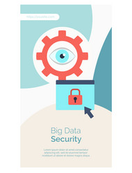 Big data security web page flat design vector