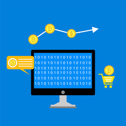 blockchain scheme mining crypto currency server vector image