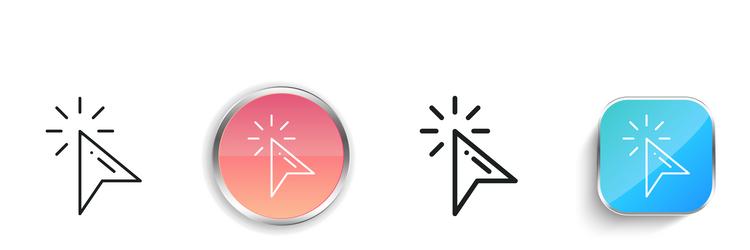 click icon thin linear regular and button style vector image