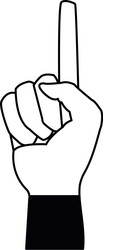 Hand first one finger pointing up style vector