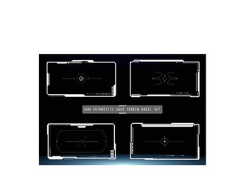 hud futuristic user screen basic elements set vector image