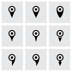 map pointer icon set vector