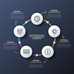 Round Flowchart with Circular Elements vector image