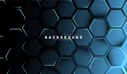 abstract hexagon blue neon gradient pattern vector image