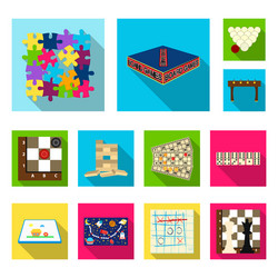 board game flat icons in set collection for design vector image