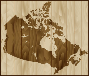 Canada map on wood background vector