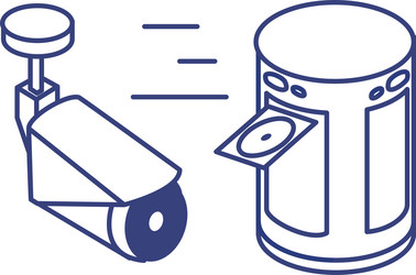 cctv video camera device with data disk vector image