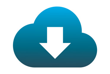 Cloud computing data download logo icon vector