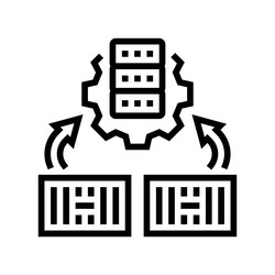 container orchestration data center line icon vector image