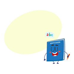 cute and funny smiling school notebook notepad vector image