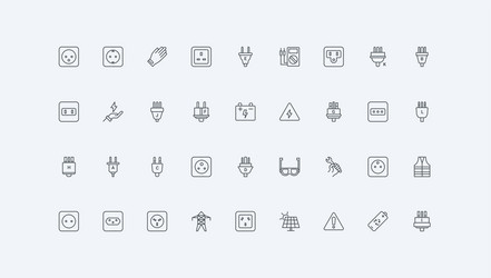 electrical plug and socket types of different vector image