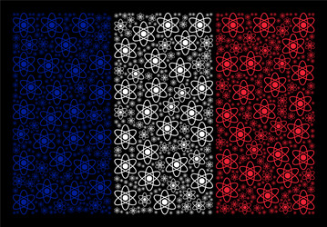 French flag pattern of atom items vector