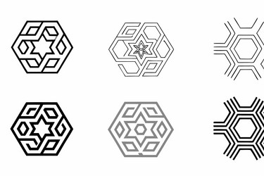 geometric pattern with interlocking hexagons vector image