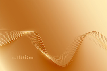 Golden background with wavy lines pattern vector