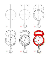 page shows how to learn draw step vector image