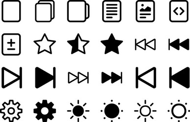 set 24 another icons in linear style vector image
