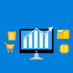 blockchain scheme mining crypto currency server vector image