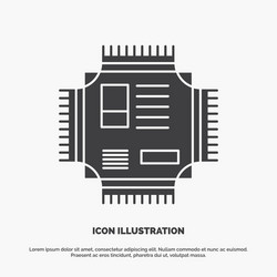 chip cpu microchip processor technology icon vector image