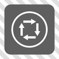 circulation arrows rounded square button vector image