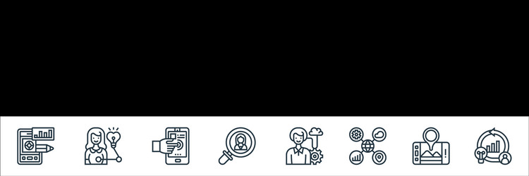 Digital transformation line icons linear set vector