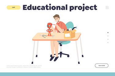 educational project concept of landing page vector