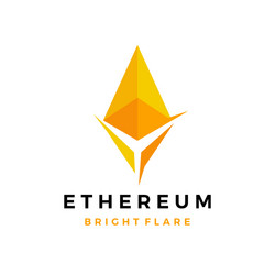 ethereum bright cryptocurrency blockchain crypto vector image
