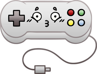 gradient shaded cartoon game controller vector image