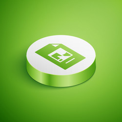 Isometric file document with icon vector