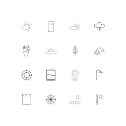 nature linear thin icons set outlined simple vector image