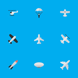 Set of simple plane icons vector