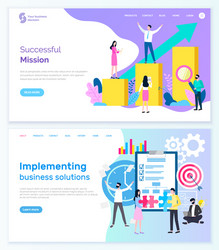 successful mission and implementing business web vector