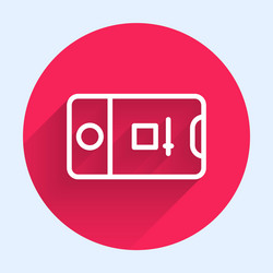 white line mobile phone with record frame camera vector image