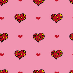Background with a red hearts pattern for wrapping vector