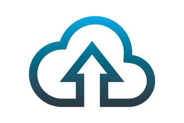 Cloud computing data upload logo icon vector