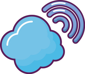 cloud computing with wifi signal vector image