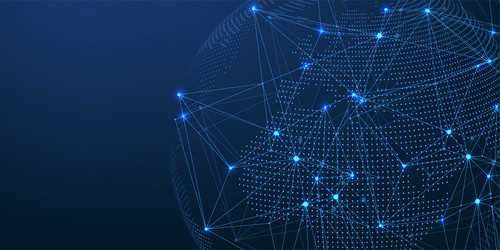 global network connection concept big data vector image