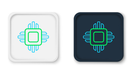line computer processor with microcircuits cpu vector image