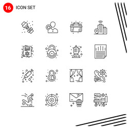 Pictograph set 16 simple outlines location vector