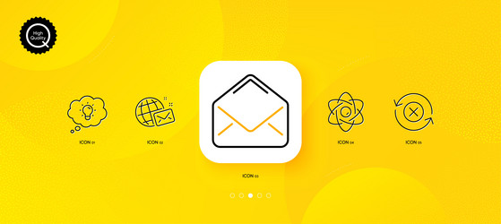 reject refresh atom core and mail minimal line vector image