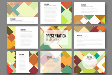 Set of 9 templates for presentation slides vector