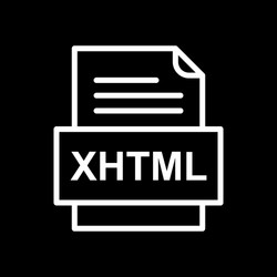 xhtml file document icon vector