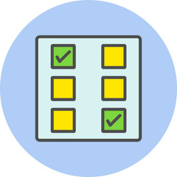 checkbox line filled circle icon vector image