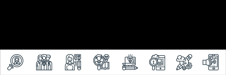 Digital transformation line icons linear set vector