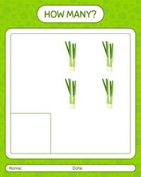 How many counting game with spring onion vector
