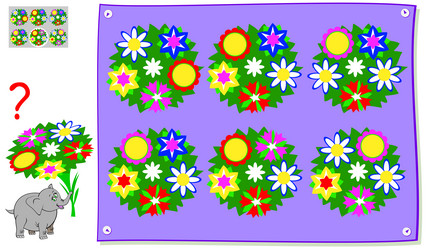 logic puzzle game for young children need to find vector image