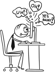 Man Watching Computer Content vector image