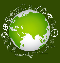 modern globe with application icon template vector image